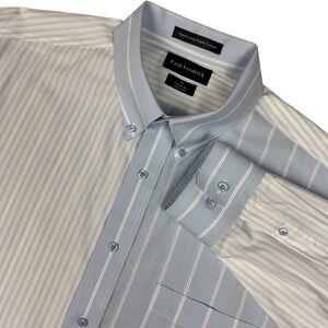 Paul Fredrick Button Down Shirt Mens XL Mixed Stripe Long Staple Cotton Preppy